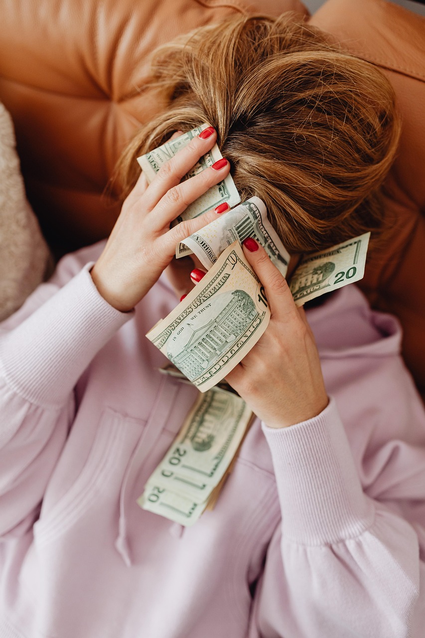 woman, money, dollars, bills, cash, currency, girl, person, closeup, portrait, money, money, money, money, money, currency